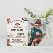ファースト・ロデオ・ウェスタン・カウボーイファースト・誕生日写真 招待状 (スタンド正面)