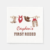 ファースト・ロデオ・ウェスタン・カウボーイ1st誕生日ナプキンス スタンダードカクテルナプキン (正面)