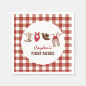 ファースト・ロデオ・ウェスタン・カウボーイ1st誕生日 スタンダードカクテルナプキン (正面)