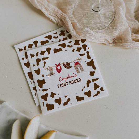 ファースト・ロデオ・ウェスタン・カウボーイ1st誕生日 スタンダードカクテルナプキン