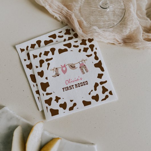ファースト・ロデオ・ウェスタン・カウボーイ1st誕生日 スタンダードカクテルナプキン