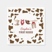 ファースト・ロデオ・ウェスタン・カウボーイ1st誕生日 スタンダードカクテルナプキン (正面)