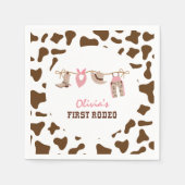 ファースト・ロデオ・ウェスタン・カウボーイ1st誕生日 スタンダードカクテルナプキン (正面)