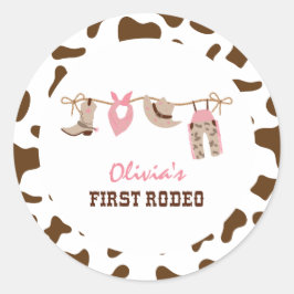 ファースト・ロデオ・ウェスタン・カウボーイ1st誕生日 ラウンドシール