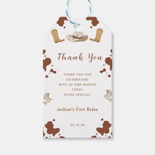 ファースト・ロデオ・ウェスタン・カウボーイ ギフトタグ (正面)