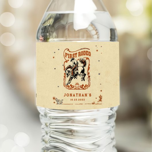 ファースト・ロデオ・ウェスタン・カウボーイ・バースデーパーティー ペットボトルラベル