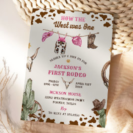 ファースト・ロデオ・ウェスタン・カウボーイ・ファースト・バースデーパーティー 招待状