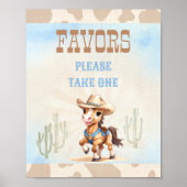 ファースト・ロデオ・ウェスタン・カウボーイ・誕生日・ボーイ・フェイスサイン ポスター (正面)