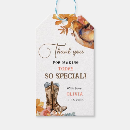 ファースト・ロデオ・ウェスタン・ガール1st誕生日 ギフトタグ (正面)