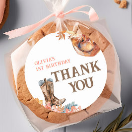 ファースト・ロデオ・ウェスタン・ガール1st誕生日 ラウンドシール