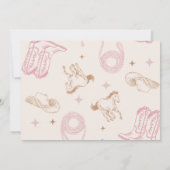 ファースト ロデオ ウェスタン ピンクカウガール バースデー 招待状 (裏面)