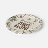 ファースト・ロデオ・ウェスタン・ボーイ1st誕生日 ペーパープレート (アングル)