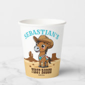 ファースト・ロデオ・カウボーイの馬の誕生日パーティー食器 紙コップ (正面)