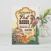 ファースト・ロデオ・カウボーイ誕生日パーティー 招待状 (スタンド正面)
