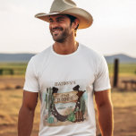 ファースト・ロデオ・カウボーイ・ウェスタン・ボーイ・ボーイ・ファースト・バースデー・パーティー トライブレンドＴシャツ<br><div class="desc">お前の小さなやつだ"ファースト・ロデオ"そして君が興奮しているのを我々は知っている！この祝男の子1st誕生日パーティーデザインと素朴な西部のカウポークスタイルの小さなカウボーイ。水の色の砂のベースと組み合わせサボテン、馬蹄形、ブーツとカウボーイハットと素朴な木製の看板"最初のロデオ"フロントに。複合デザインバイホリデーハートデザイン。</div>