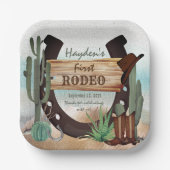 ファースト・ロデオ・カウボーイ・ウェスタン・ボーイ・ボーイ・ファースト・バースデー・パーティー ペーパープレート (正面)