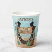 ファースト・ロデオ・カウボーイ・ウェスタン・ボーイ・ボーイ・ファースト・バースデー・パーティー 紙コップ (正面)