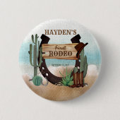 ファースト・ロデオ・カウボーイ・ウェスタン・ボーイ・ボーイ・ファースト・バースデー・パーティー 缶バッジ (正面)