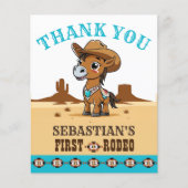 ファースト・ロデオ・カウボーイ・ホースの誕生日サンキューカード (正面)