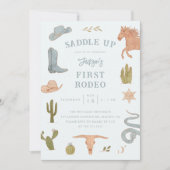 ファースト・ロデオ・カウボーイ・ボーイ・バースデーパーティー 招待状 (正面)