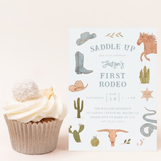 ファースト・ロデオ・カウボーイ・ボーイ・バースデーパーティー 招待状