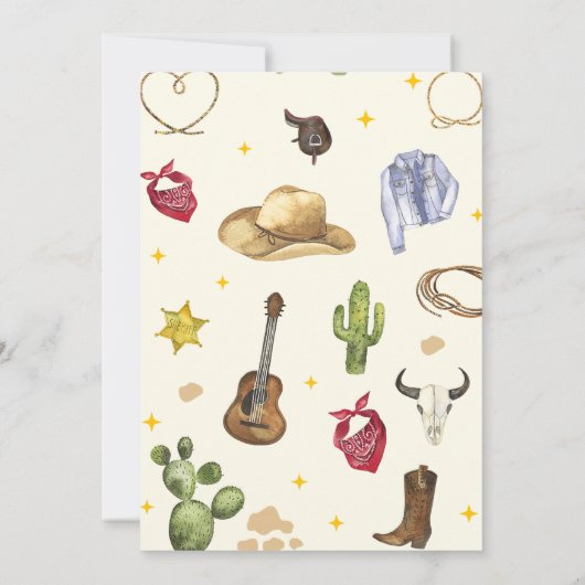 ファースト・ロデオ・ビッデイカウボーイ1st誕生日招待状 招待状 (裏面)