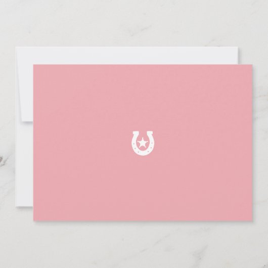 ファースト・ロデオ・ワイルドウェスト・ガール・ファースト・誕生日写真 招待状 (裏面)