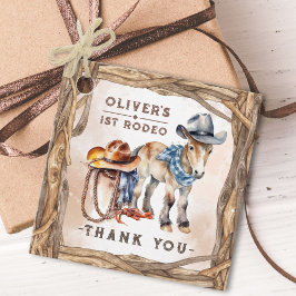ファースト・ロデオ |男の子カウボーイ1st誕生日パーティー フェイバータグ