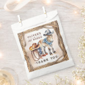 ファースト・ロデオ |男の子カウボーイ1st誕生日パーティー フェイバーバッグ (クリップ留めされた状態)