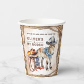 ファースト・ロデオ |男の子カウボーイ1st誕生日パーティー 紙コップ (正面)