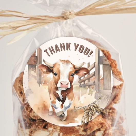 ファースト・ロデオ | Wild West Bull Cowboy 1st誕生日 ラウンドシール