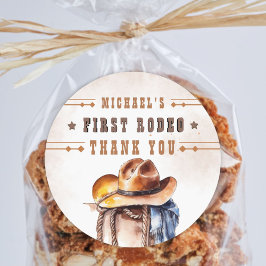 ファースト・ロデオ | Wild West Cowboy 1st Birthday Boy ラウンドシール