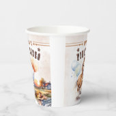 ファースト・ロデオ | Wild West Cowboy 1st Birthday Boy 紙コップ (左)