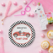 ファースト・ワン・レッド・レース・カー第1誕生日パーティー・デコール ペーパープレート (パーティー)