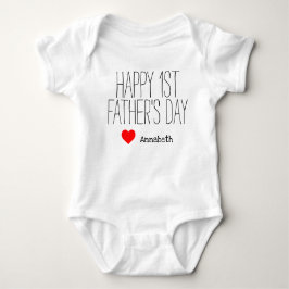 ファーストFATHERsデイシャツ(Happy First FATHERs Day Shirt) ベビーボディスーツ