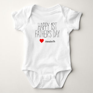 ファーストFATHERsデイシャツ(Happy First FATHERs Day Shirt) ベビーボディスーツ