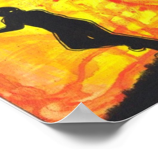 ファーストkindゾンビシルエットホラーアートポスター ポスター (角)