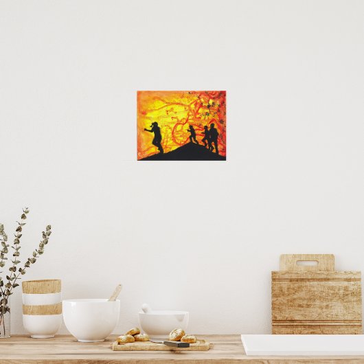 ファーストkindゾンビシルエットホラーアートポスター ポスター (キッチン)