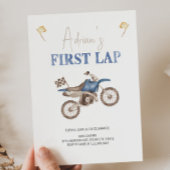 ファーストLAPブルーダートバイク誕生日招待状 招待状