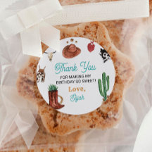 ファーストRodeoカウボーイラベル誕生日シール