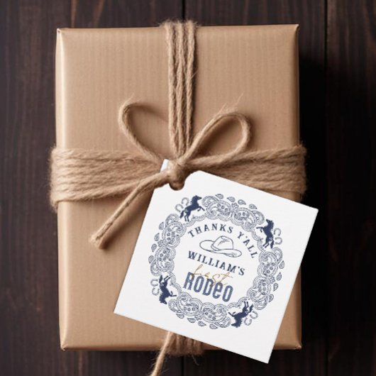ファーストRodeo誕生日サンキューメッセージカード- Wester フェイバータグ