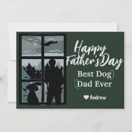 ファーズデイパパ&ドーターシルエットホリデーカード 招待状