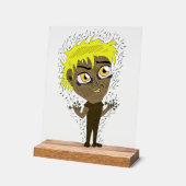 ファーティフィンガーチビ（小さくかわいく書いた感じ） アクリルサイン (傾斜)