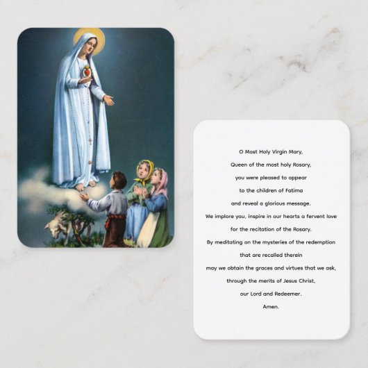 ファーティマの女性祈りの言葉カード 名刺 (正面/裏面)