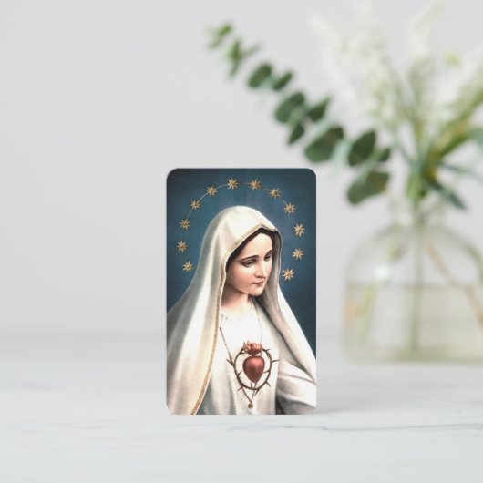 ファーティマの女性祈りの言葉カード 名刺 (スタンド正面)