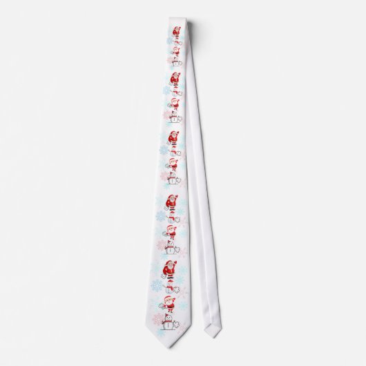 ファーティンおもしろいサンタと雪だるま ネクタイ (正面)