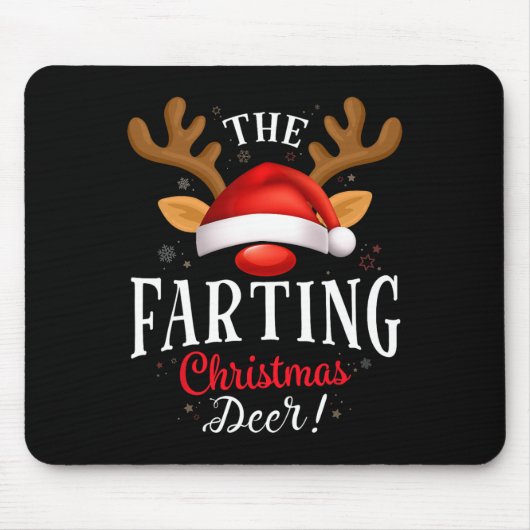 ファーティンクリスマスディアーPjsクリスマスファミリーマッチング マウスパッド (正面)