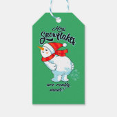 ファーティング雪だるま雪片の本当の作り方 ギフトタグ (正面)