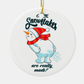 ファーティング雪だるま雪片の本当の作り方 セラミックオーナメント (正面)