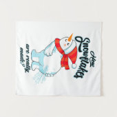 ファーティング雪だるま雪片の本当の作り方 タペストリー (正面(横))